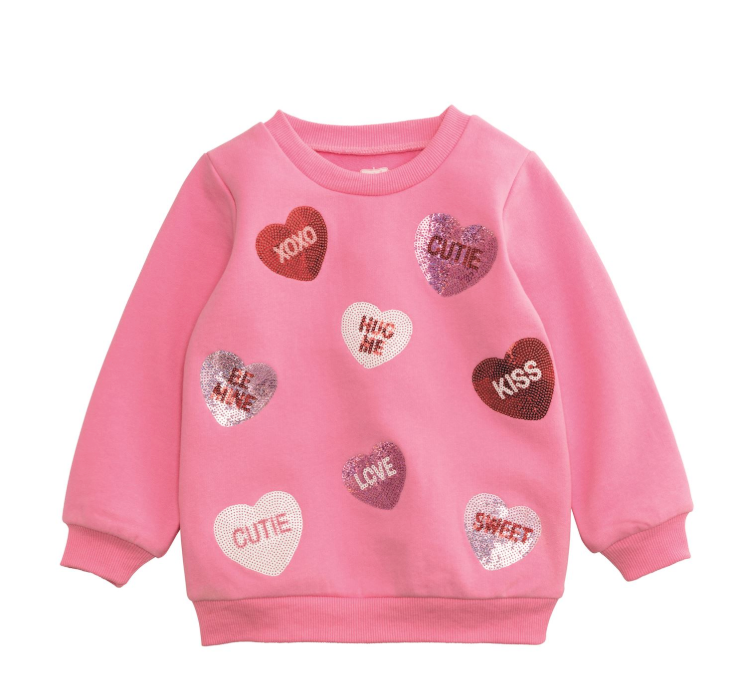 Sequin Hearts Sweatshirt