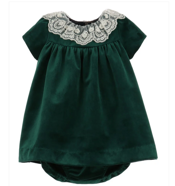 Green Deluxe Velvet Float Dress