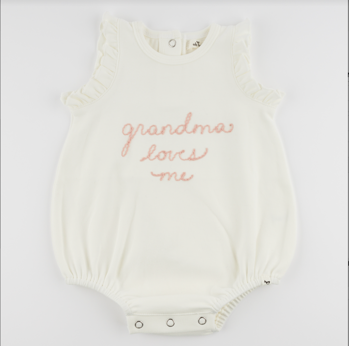 Grandma Loves Me Embroidered Bubble