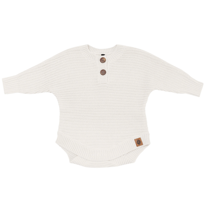Chunky Knit Romper in Oat