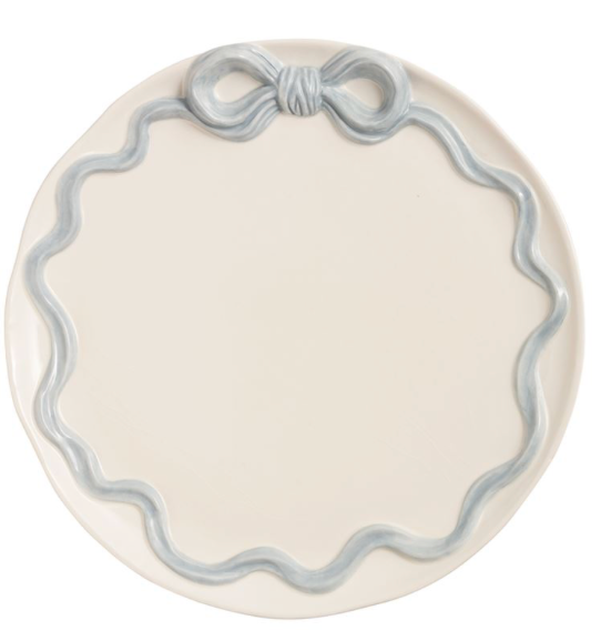 Personalized Blue Bow Serving Platter