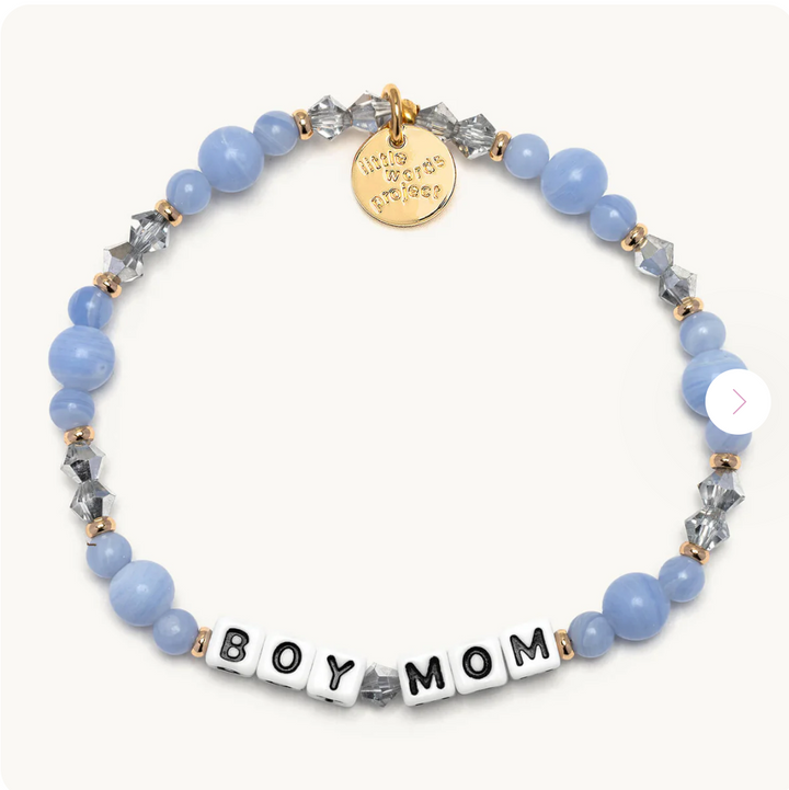 Little Words Project Stretch Bracelet - Blue Boy Mom Sacred Bond