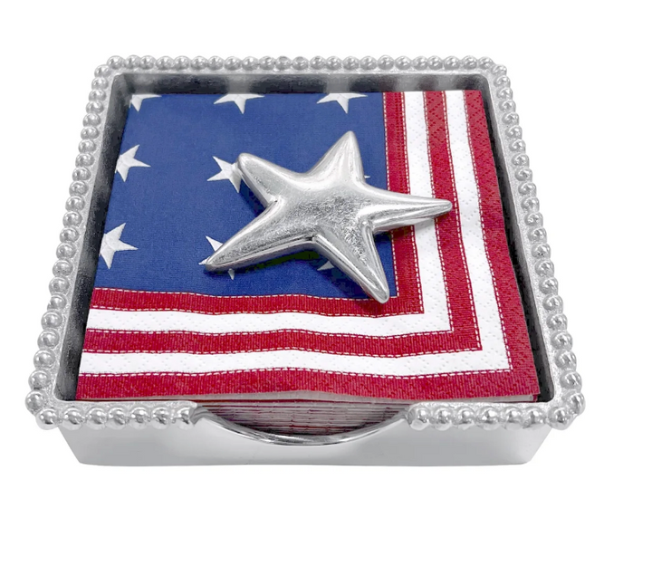 Stars & Stripes Star Beaded Napkin Box Set