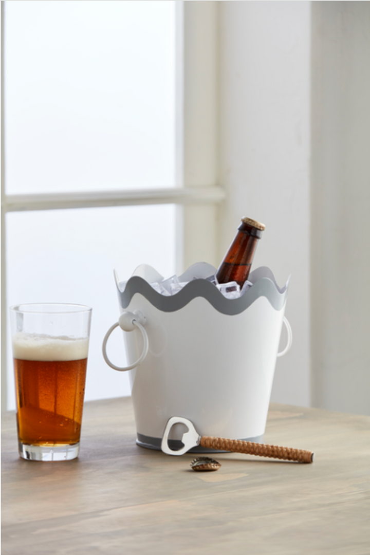 Wavy Scalloped Ice Bucket Set