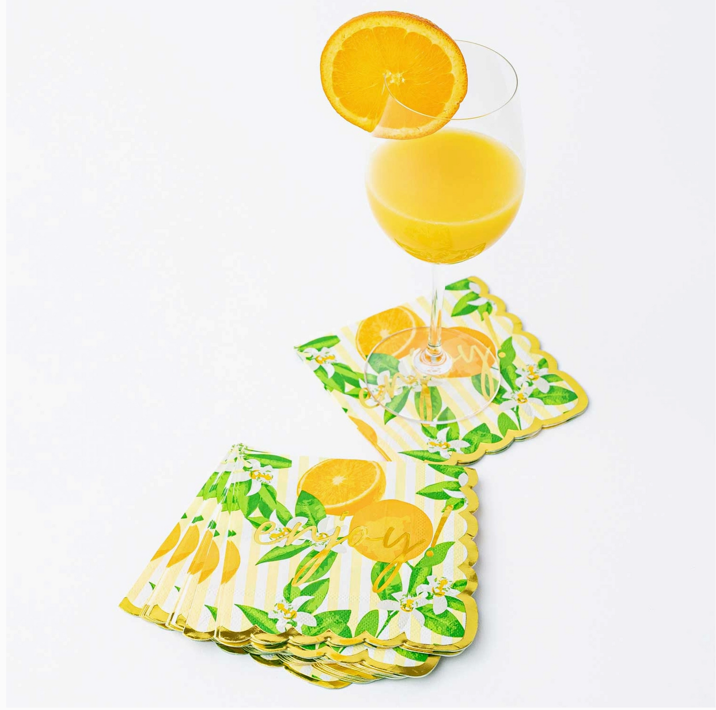 Orange Blossom Paper Beverage Napkin Packs