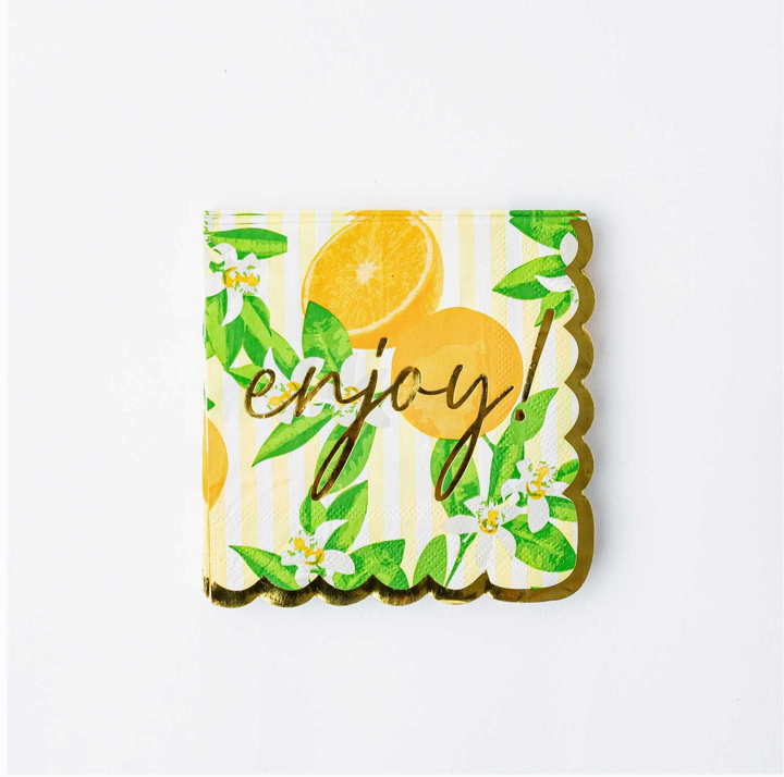 Orange Blossom Paper Beverage Napkin Packs