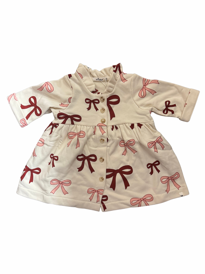 Pink Cherry Bows French Terry Ivy Dress