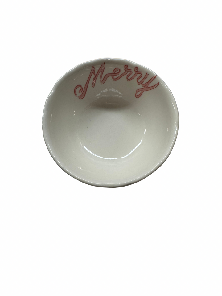 Stoneware Bowl w/ Holiday Word