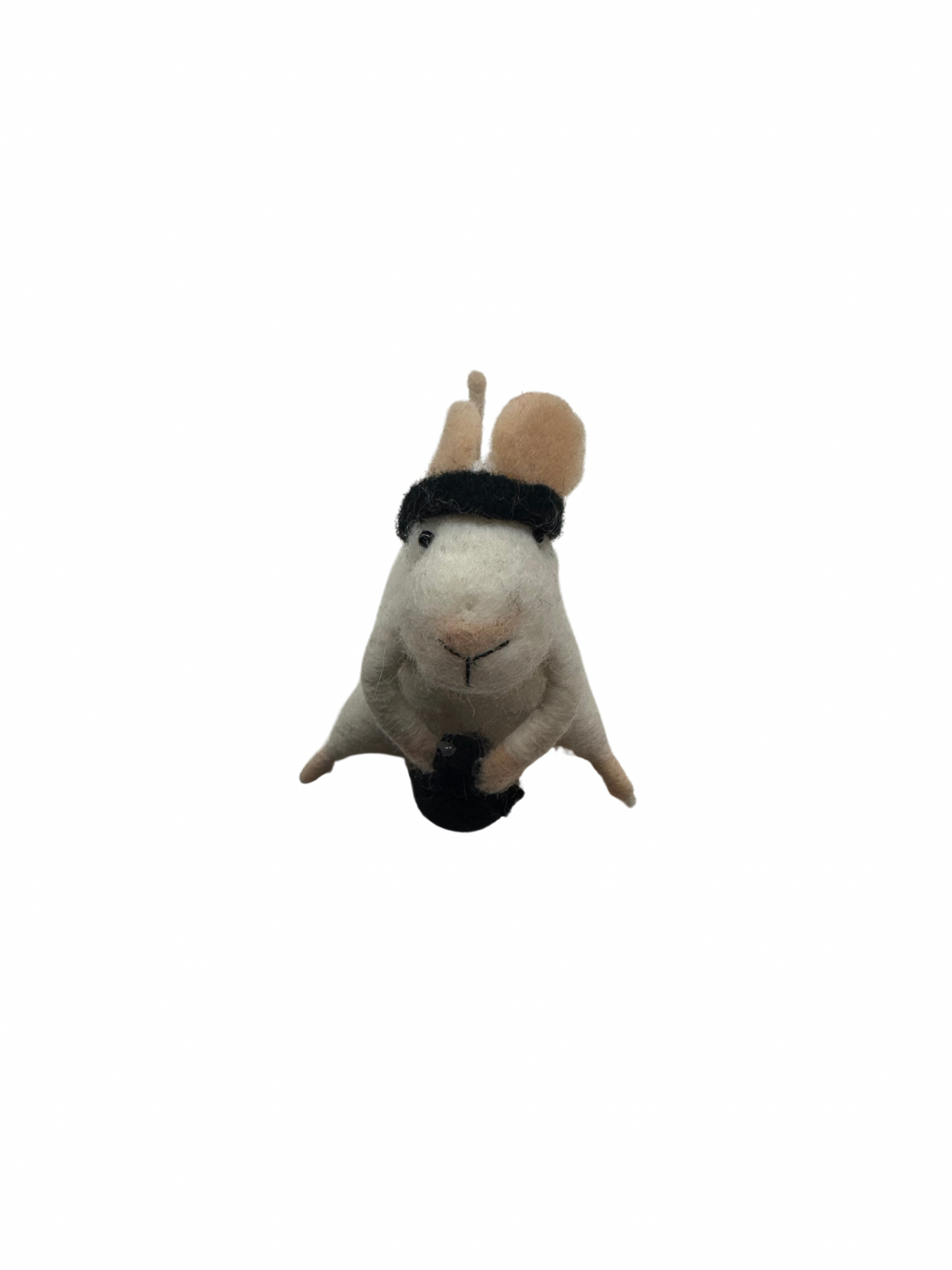 Handmade Wool Felt Workout Mouse Ornament