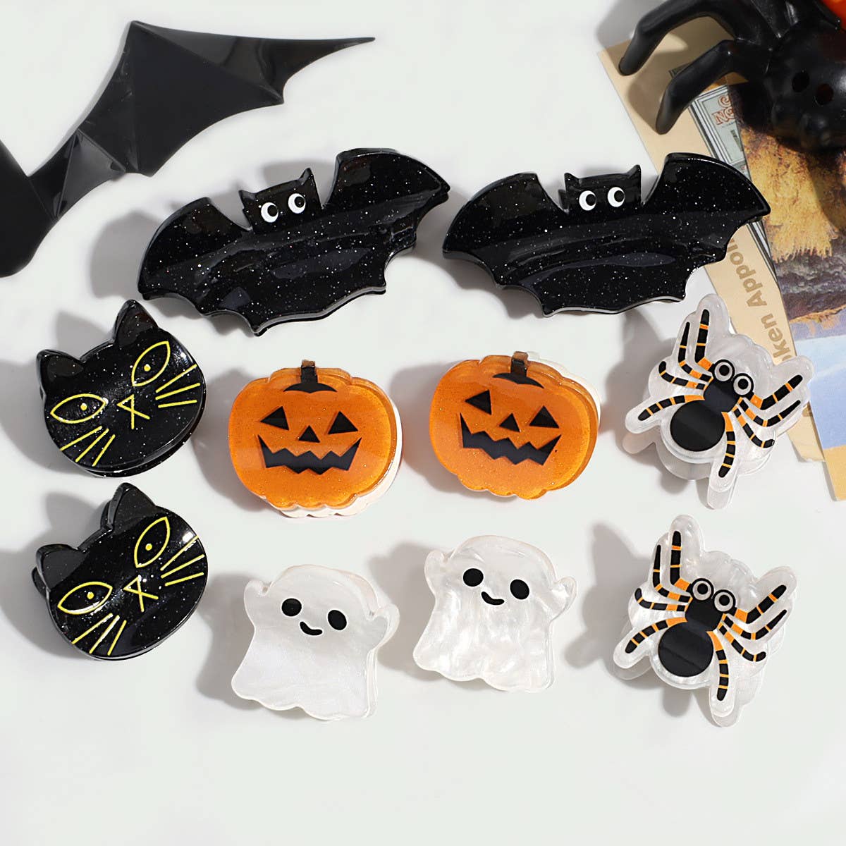 Halloween Mini Hair Claw Set, Bat Ghost Pumpkin_CWAHA2255