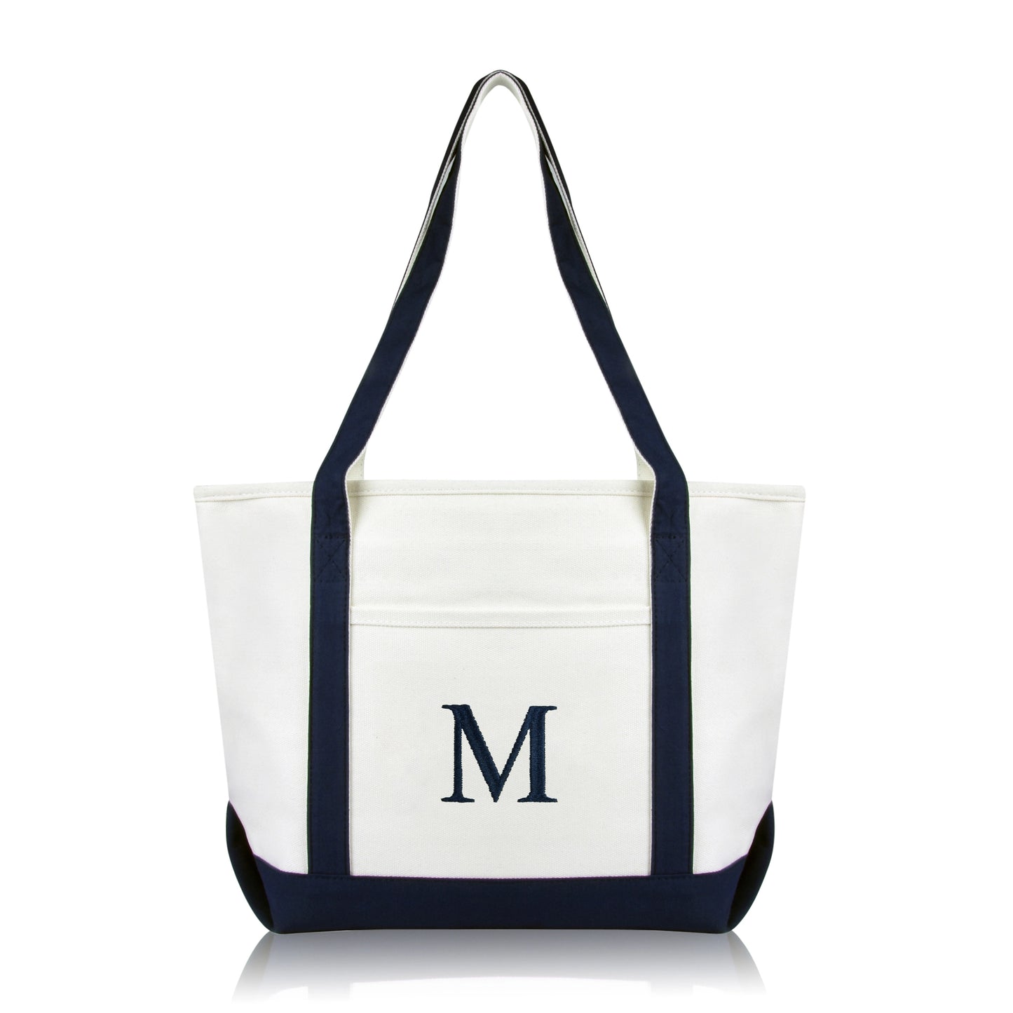 Personalized Black Tote Bag with Initial