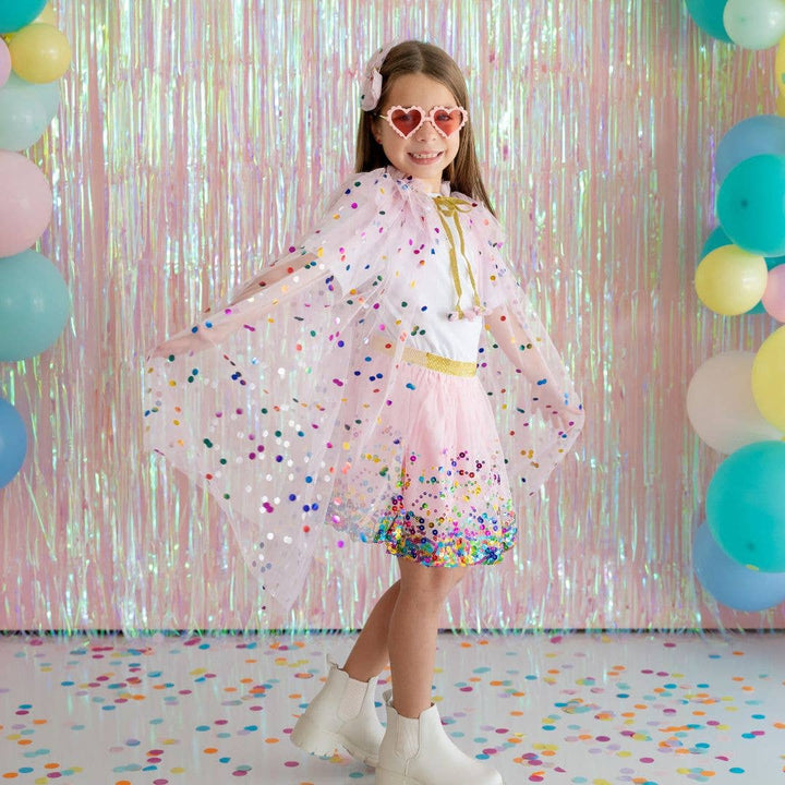 Pink Confetti Cape - Kids Dress Up Cape