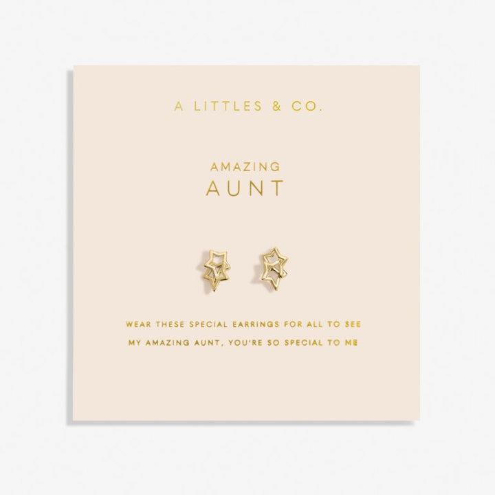 Forever Yours 'Amazing Aunt' Earrings In Gold-Tone Plating