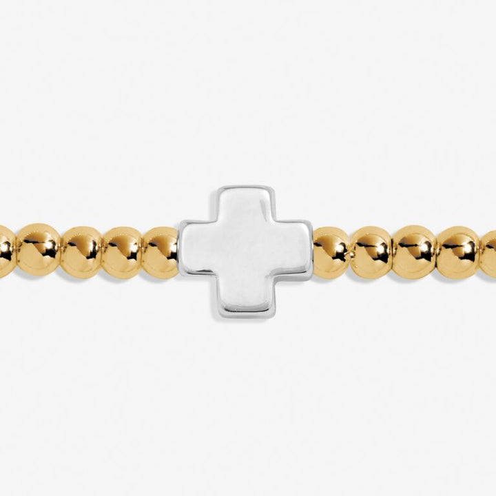 A Little 'Faith Hope Courage' Bracelet-Silver & Gold Tone Plated