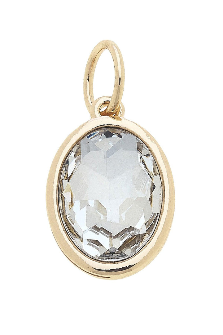 April Birthstone Charm in "Diamond" Clear