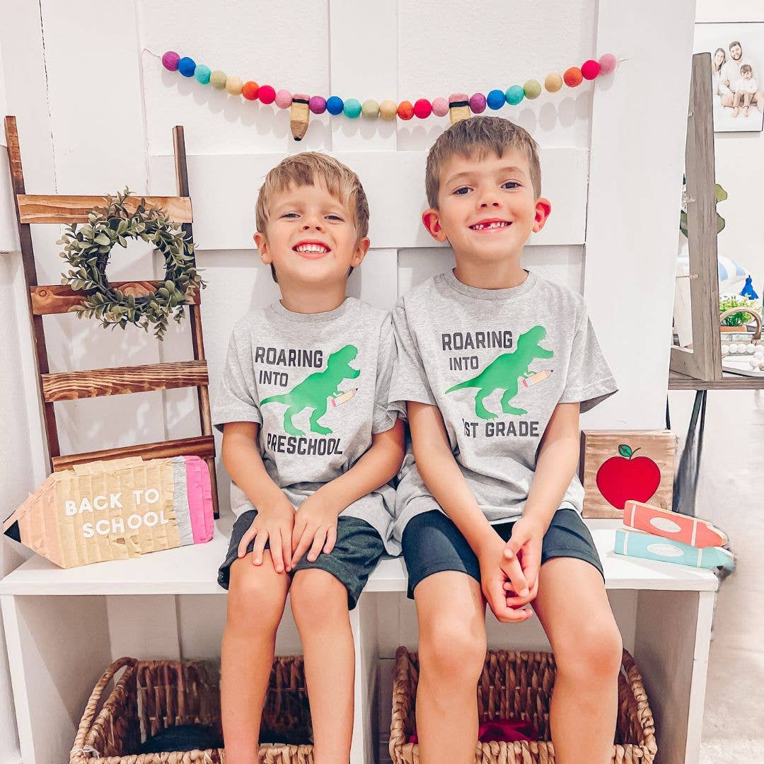 Roaring Into Preschool T-Shirt - Back To School Kids Tee