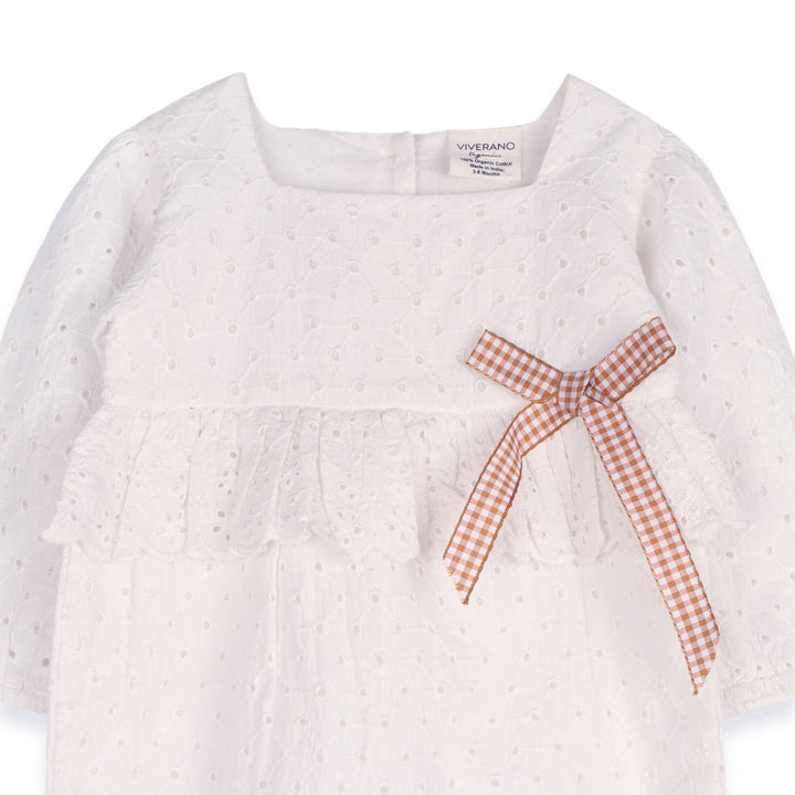 Astrid Schiffli Baby Jumpsuit & Headband Set