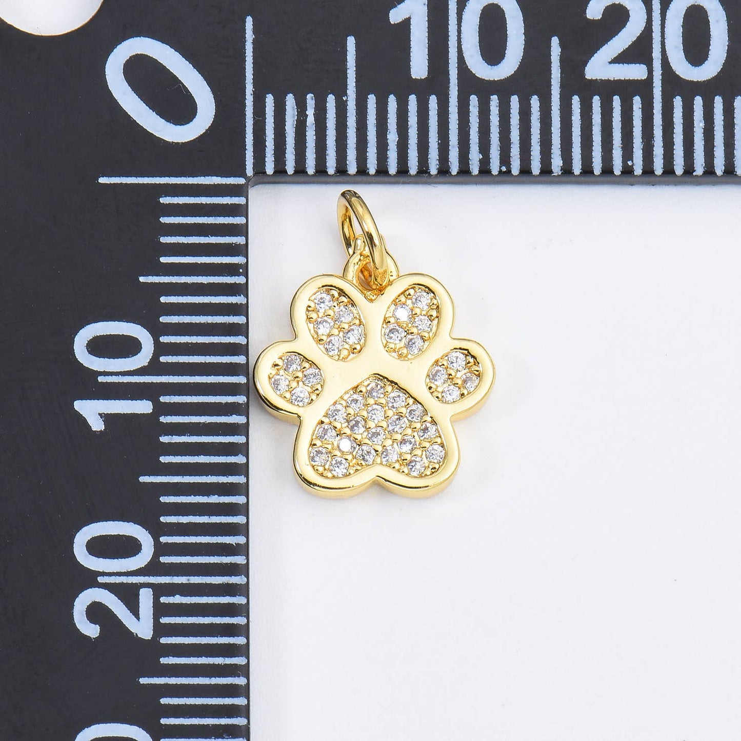 Gold Filled Paw Print Charm, Dog Cat Paw Pendant CP1661