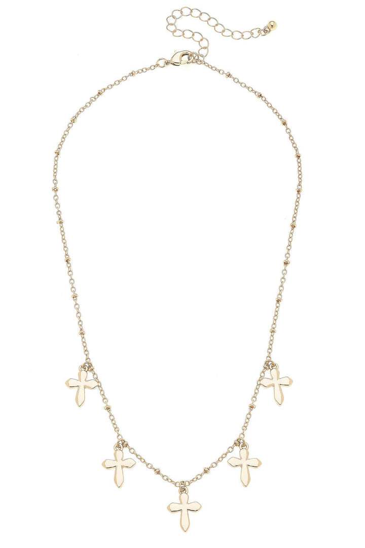 Delaney Delicate Cross Drip Necklace