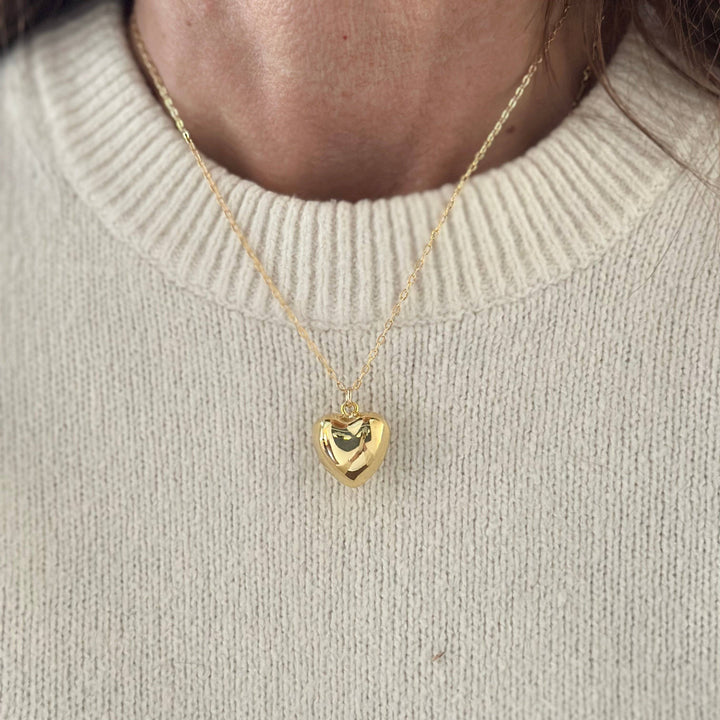 Delicate Puffy Heart Necklace