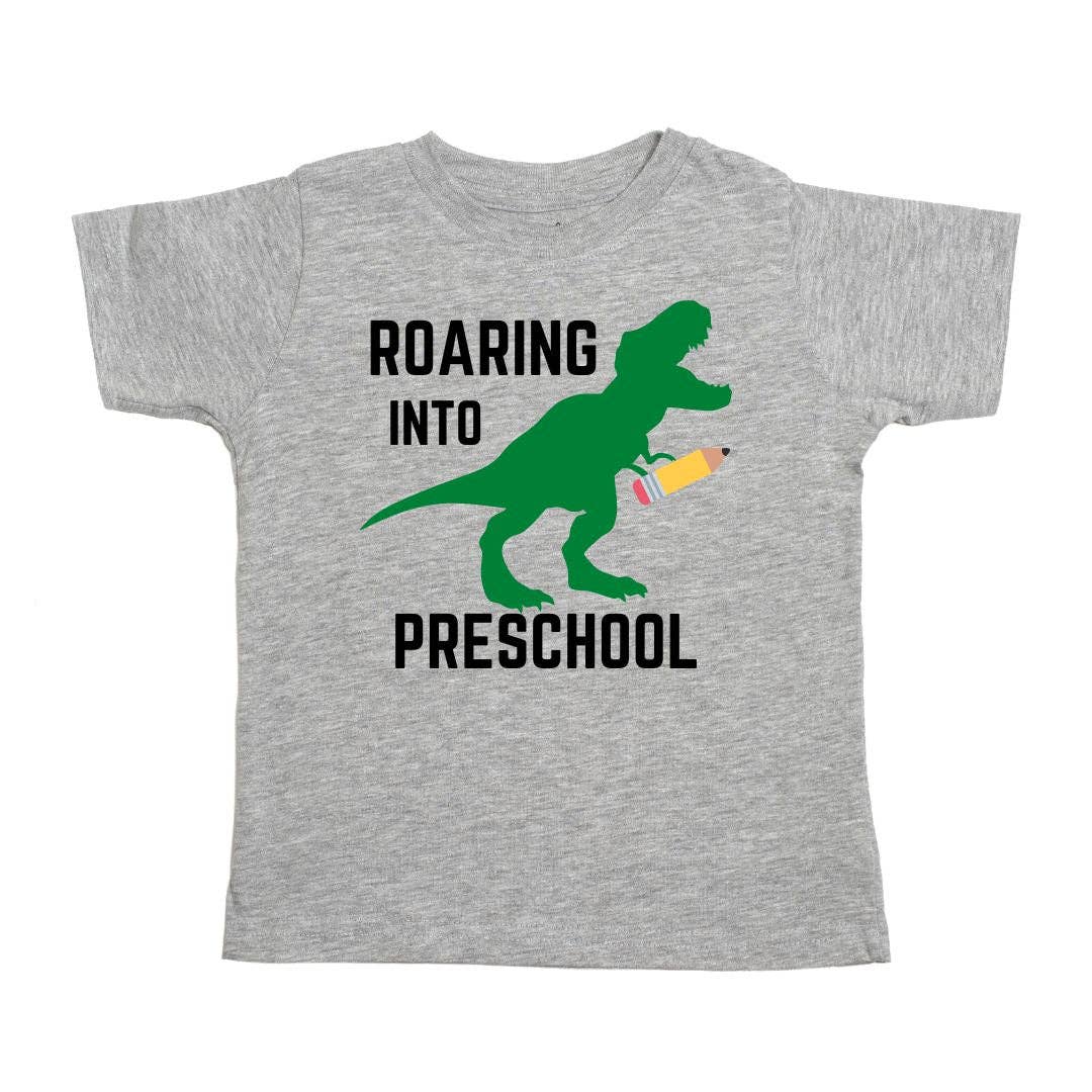 Roaring Into Preschool T-Shirt - Back To School Kids Tee