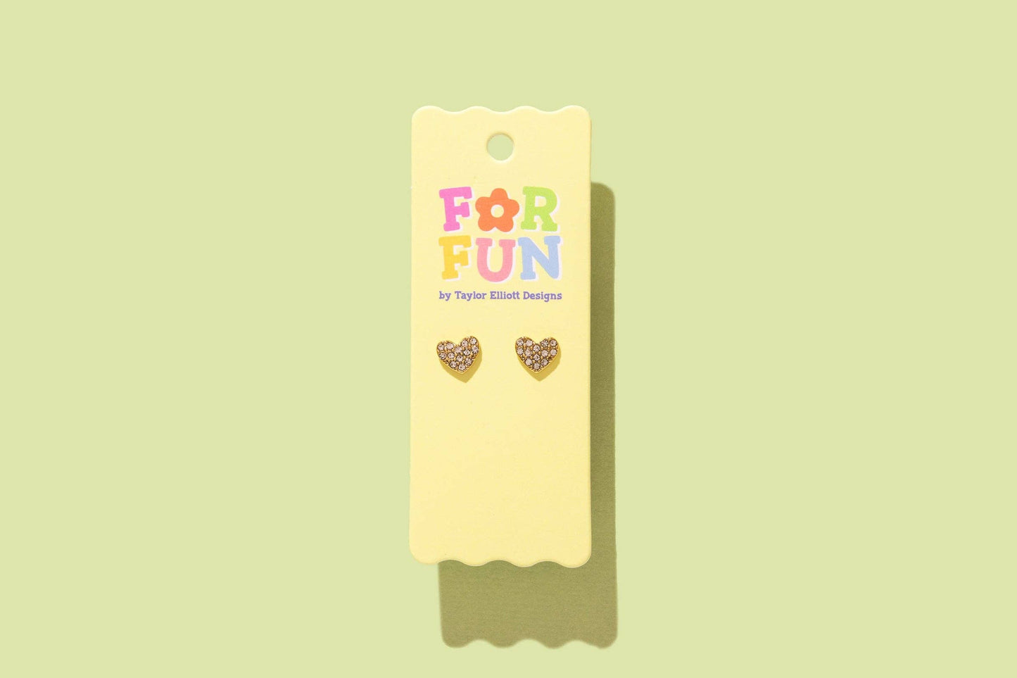 Crystal Gold Hearts Stud Earrings