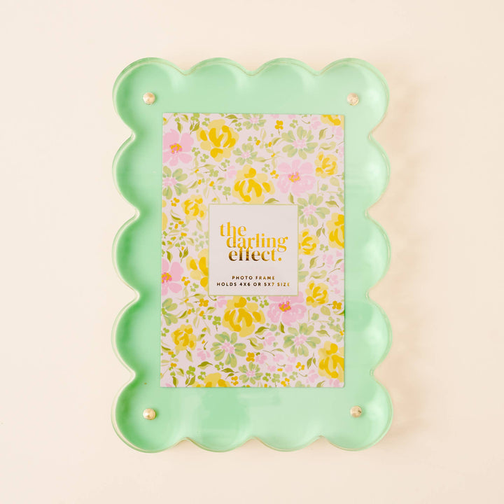 Rectangle Scalloped Acrylic Frame - Green
