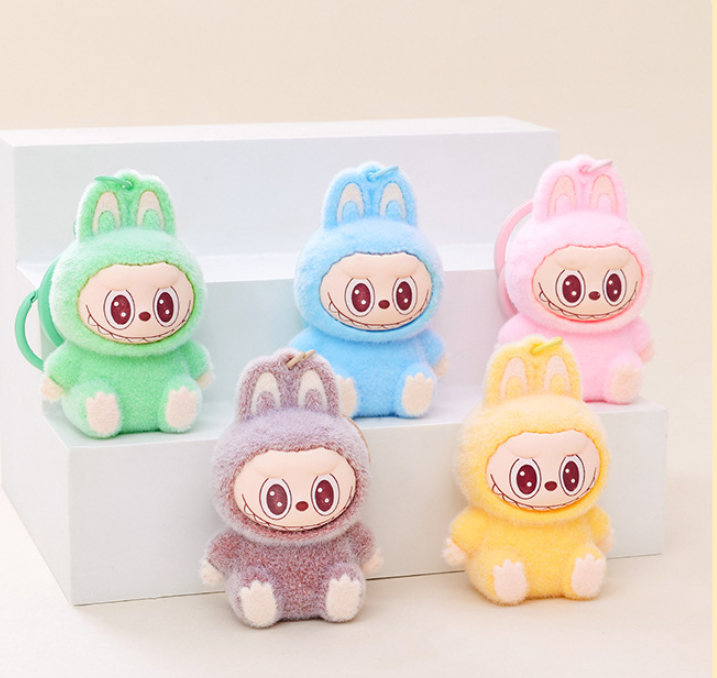 Labubu Flocking Keychain