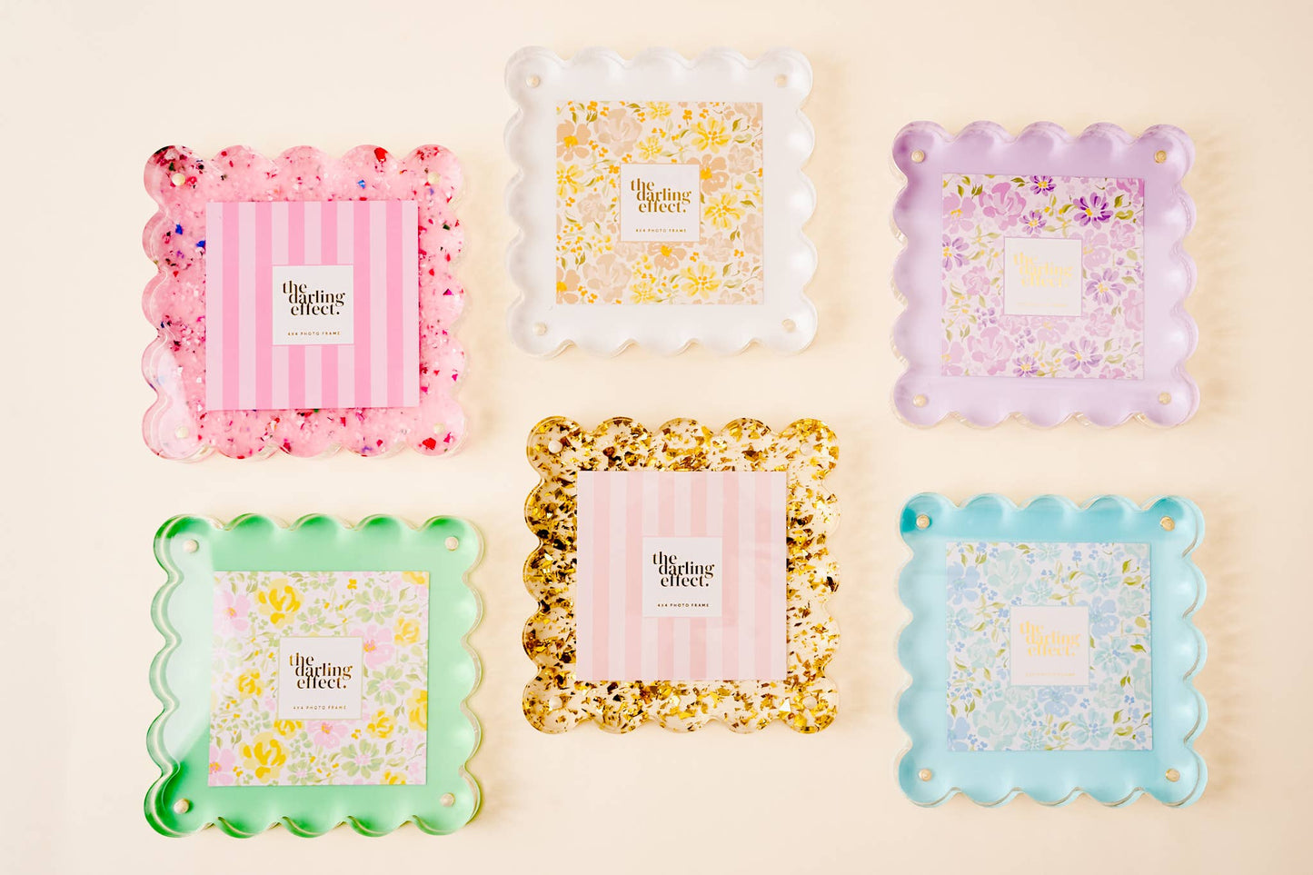 Square Scalloped Acrylic Frame - Blue