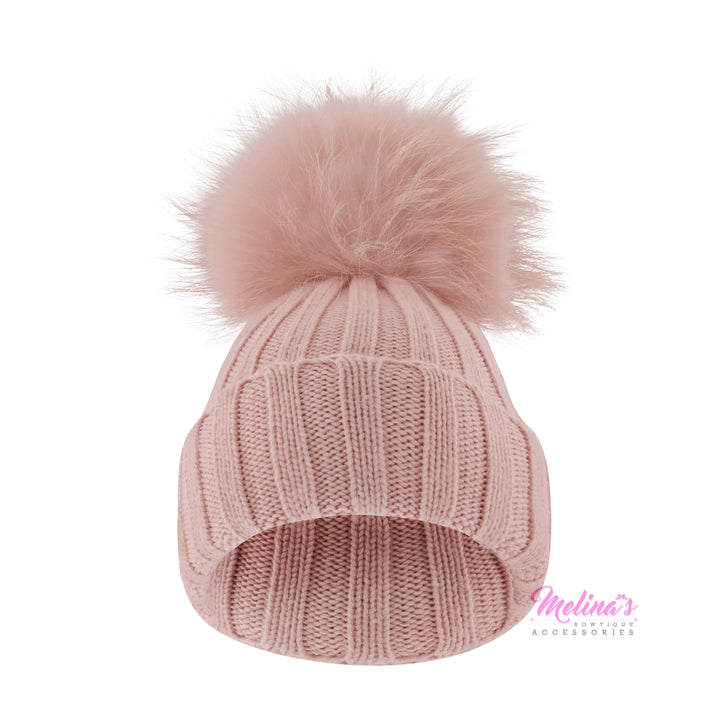 Blush Angora Beanie