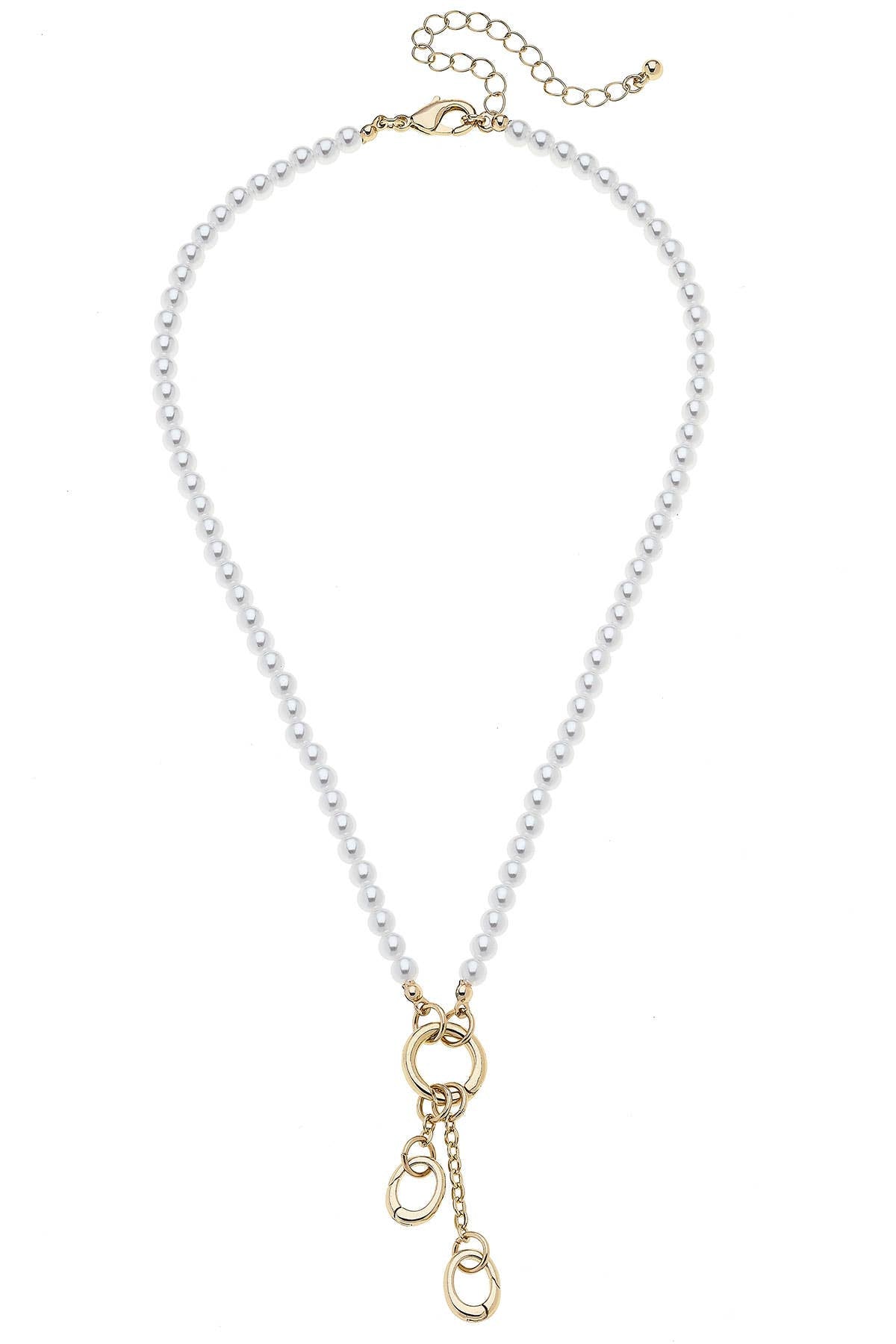 Teddy Pearl Beaded Charm Necklace Base