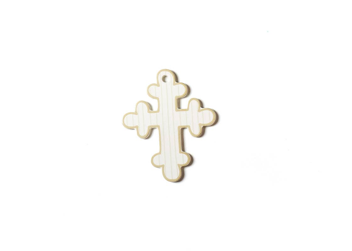 Ecru Pinstripe Small Cross-Personalized