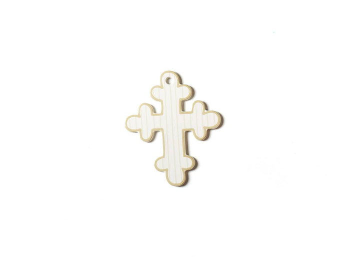 Ecru Pinstripe Small Cross-Personalized