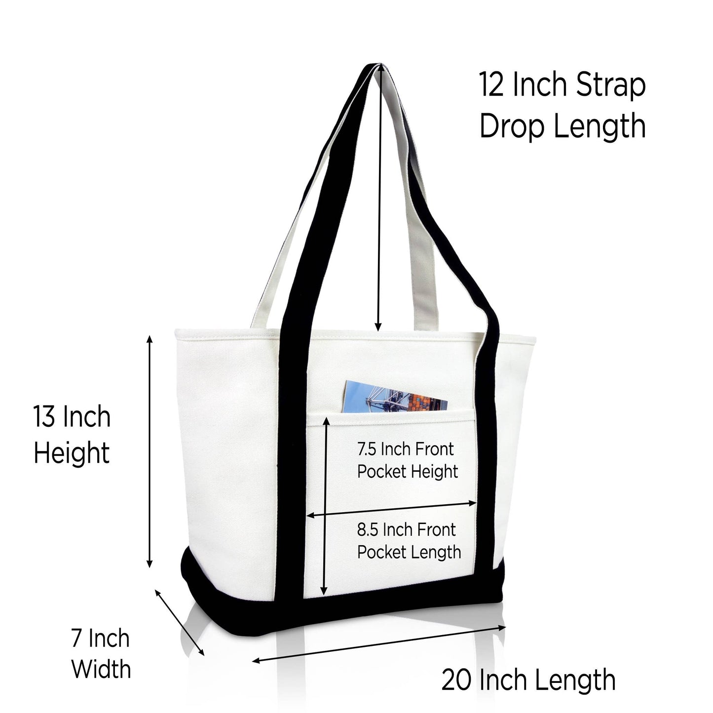 Personalized Black Tote Bag with Initial