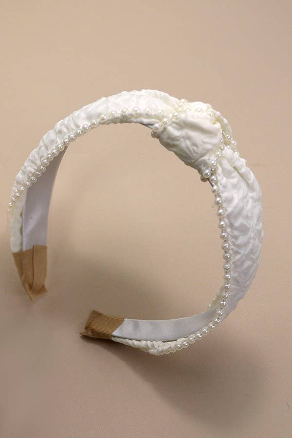 Bridal Pearl Knot Bow Hair Band