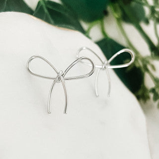 Thin Metal Bow Earrings