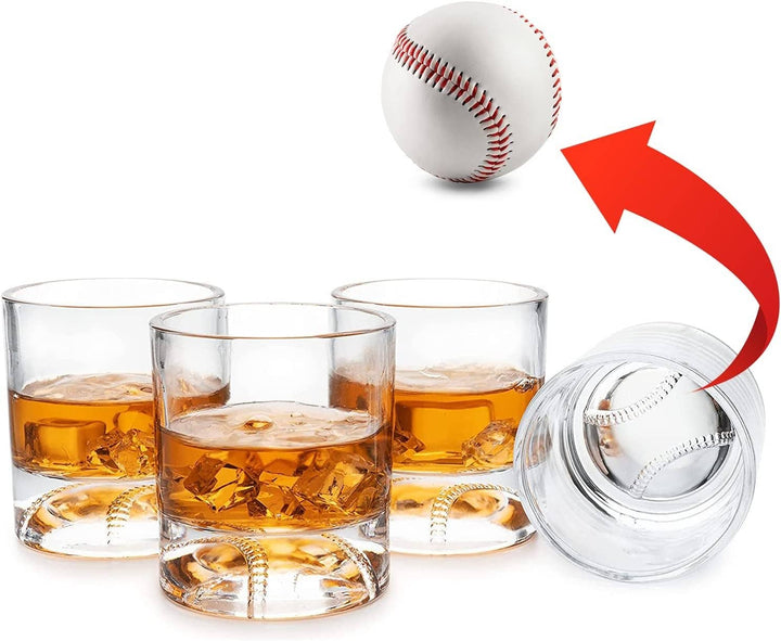 Baseball Whiskey Glasses - Set of 4