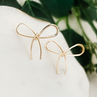 Thin Metal Bow Earrings