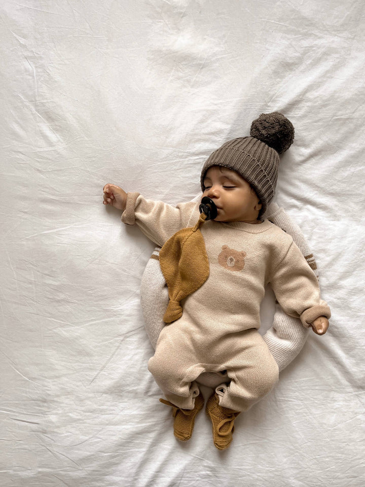 Luna + Luca Bear Jacquard Jumpsuit - Beige