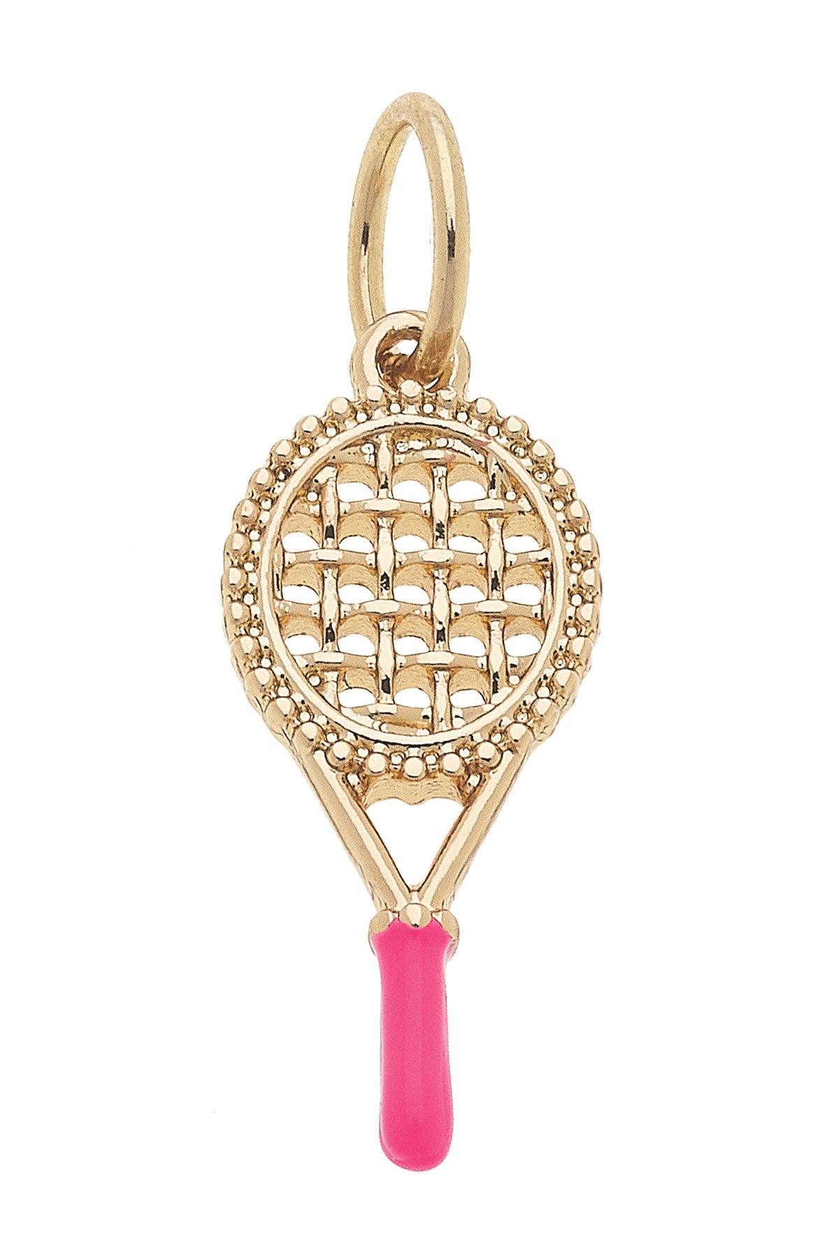 Tennis Racquet Enamel Charm