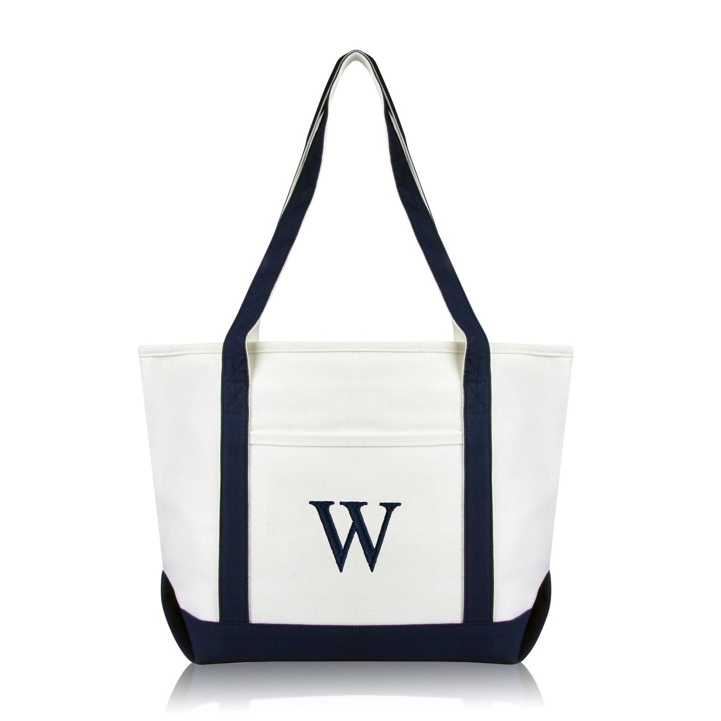 Personalized Black Tote Bag with Initial
