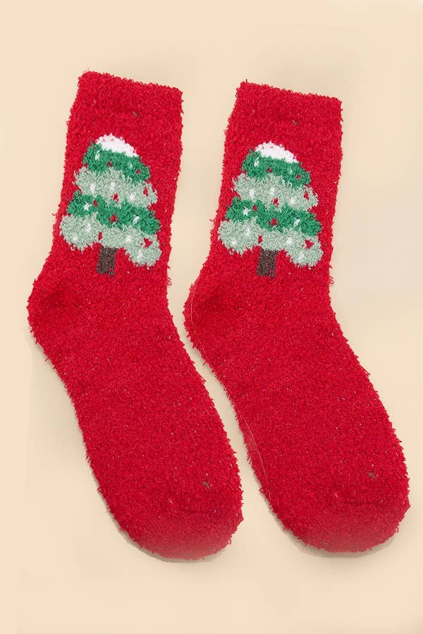 Christmas Holiday Warm Coral Fleece Fuzzy Socks