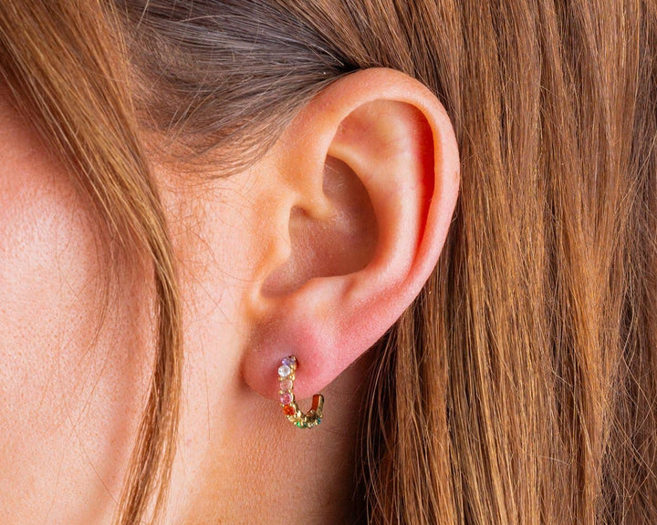 Gold Plated Huggie Earrings - Hallie