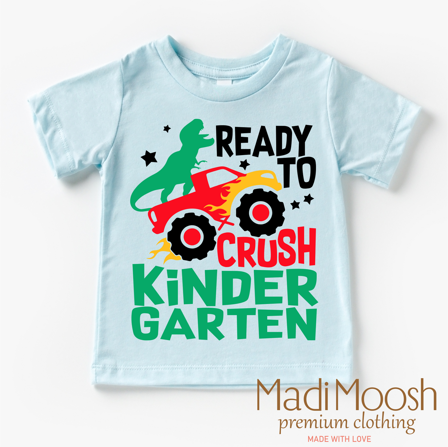 I'm Ready To Crush Kindergarten Dinosaur Monster Truck Shirt - Back To School Tee
