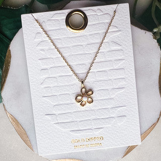 Gold Dipped Necklace with Opal Stone on Round Disc