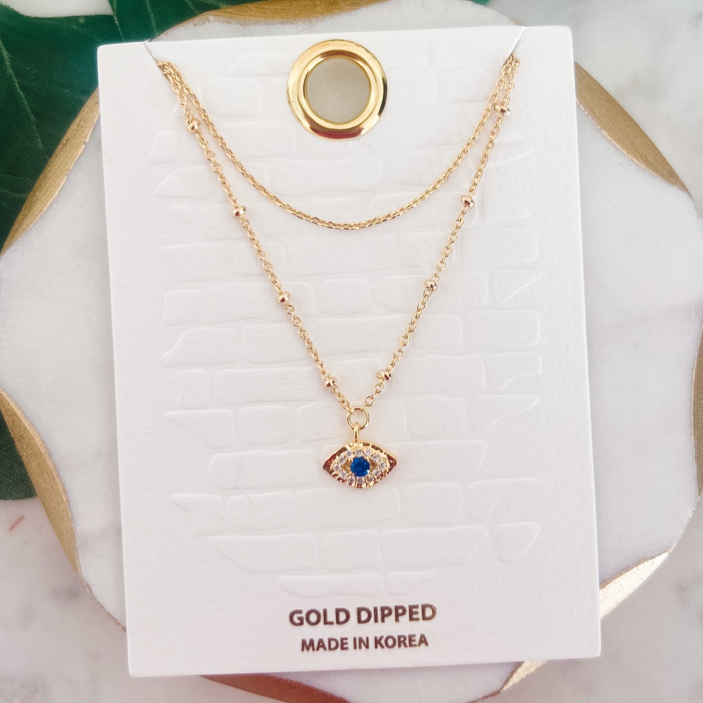 Gold-Dipped Evil Eye Necklace