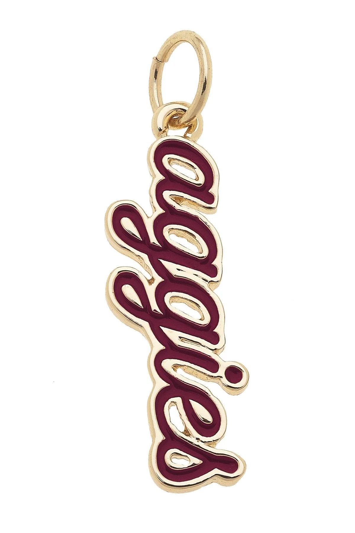 Texas A&M Enamel Script Charm