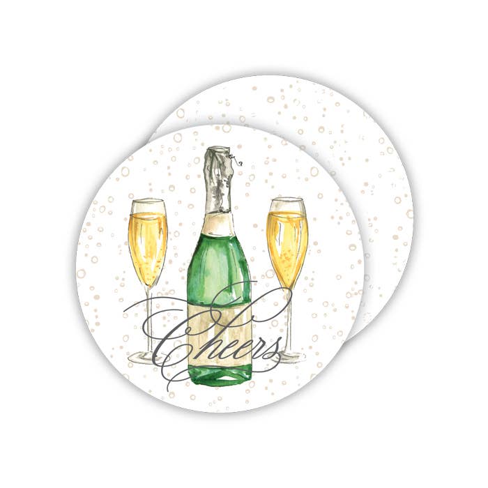 Cheers Champagne Round Coaster