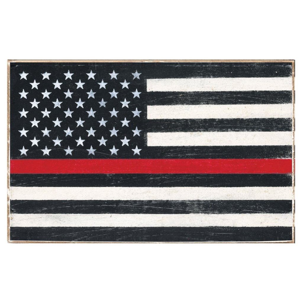 XL Block- Red Line Flag