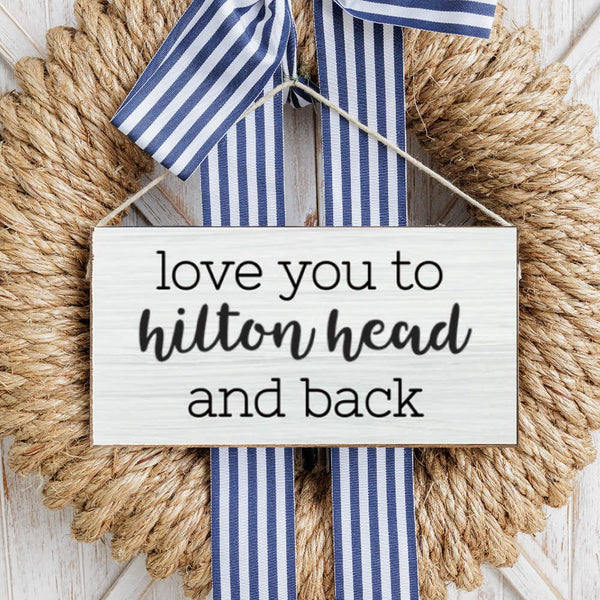 Personalized Love You To Your Place Twine Hanging Sign